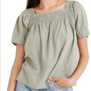 Madewell Dotted Vines Square Neck Top Sz Medium.
